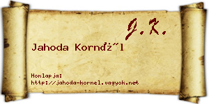 Jahoda Kornél névjegykártya